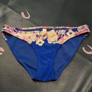 NWT Beautiful blue bikini bottom w/pink flowers
